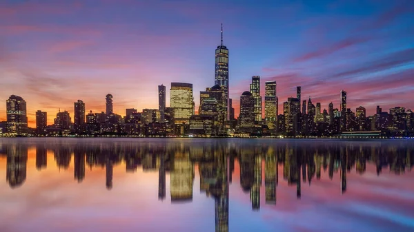 Городской Пейзаж Нью Йорка Закате Красивый Город Сша — стоковое фото