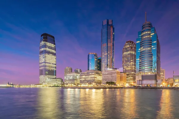 Skyline Jersey City New Jersey Desde New York Harbor Estados — Foto de Stock