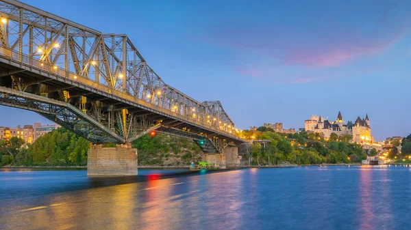 Parliament Hill Ottawě Ontario Kanada Při Západu Slunce — Stock fotografie