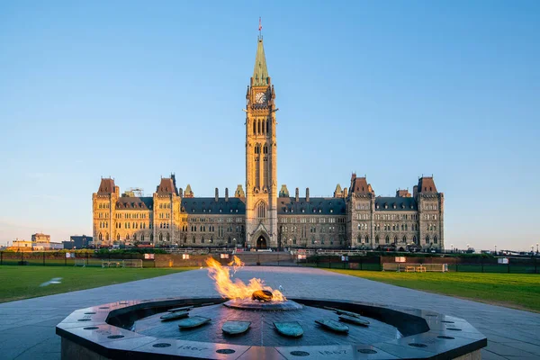 Wzgórze Parlamentu Ottawie Ontario Kanada — Zdjęcie stockowe