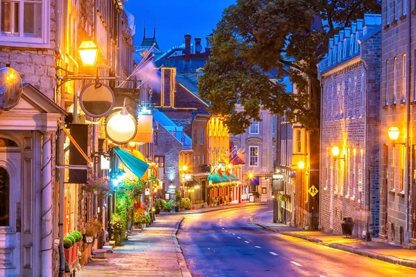 Città Vecchia Nella Città Quebec Canada Crepuscolo — Foto Stock