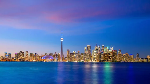 Toronto City Skyline Atardecer Ontario Canadá — Foto de Stock