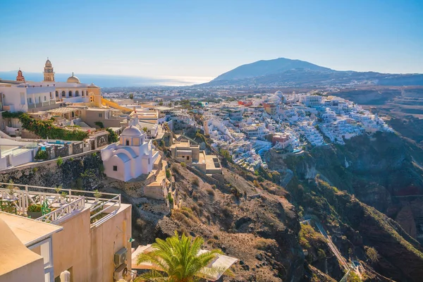 Fira Town Cityscape Santorini Island Greece Aegean Sea — Zdjęcie stockowe