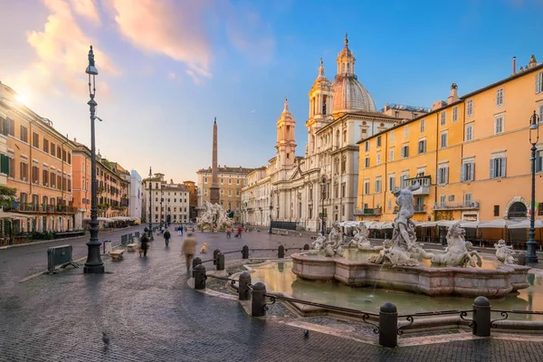 Piazza Navona Roma Italia Amanecer — Foto de Stock