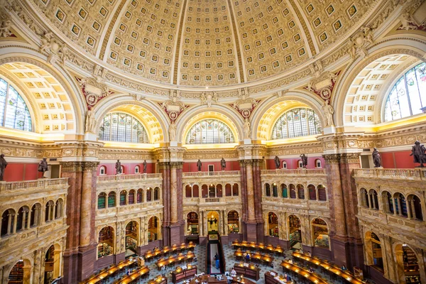 Salão Principal da Biblioteca do Congresso teto DC — Fotografia de Stock