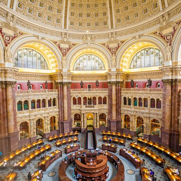 Main Hall of the Library of Congress ceiling DC — Stock Photo, Image