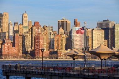 Jersey, twilight, New York'un Manhattan manzarası