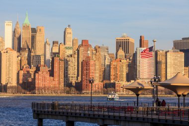 Jersey, twilight, New York'un Manhattan manzarası