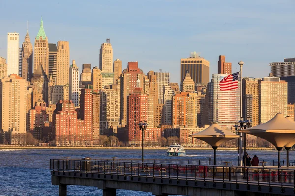 Panoramę Manhattanu z Jersey w zmierzchu, Nowy Jork — Zdjęcie stockowe