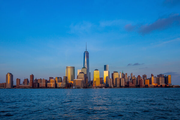 Manhattan Skyline from Jersey at twilight, New York City