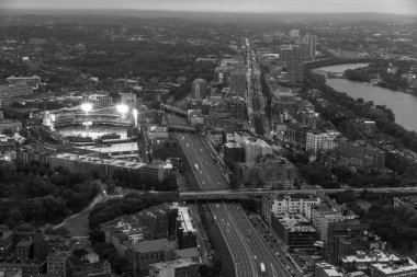 Cityscape ve Binalar ile Boston havadan görünümü.