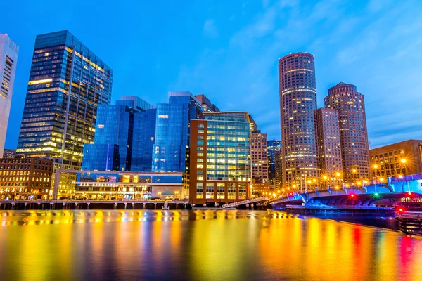 Boston Harbor and Financial District — Stock Photo, Image