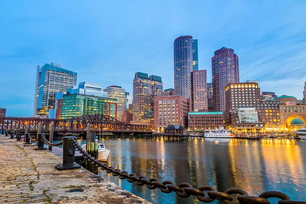 Boston Harbor and Financial District — Stock Photo, Image