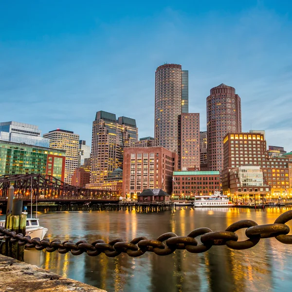 Boston Harbor and Financial District — Stock Photo, Image