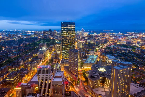 Letecký pohled z Bostonu v Massachusetts — Stock fotografie