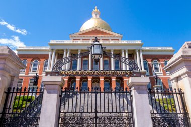 The Massachusetts State House in Boston. clipart