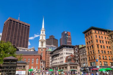 Boston'ın özgürlük iz backgr Park Street kilisede ile