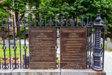Boston's Freedom trail with King's Chapel & Burying Ground clipart