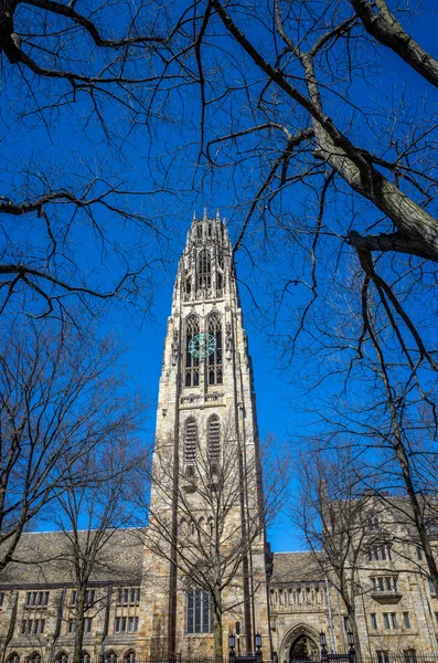 Bâtiments universitaires de Yale au printemps ciel bleu — Photo