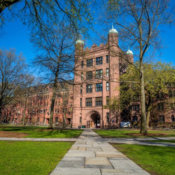 Yale universiteitsgebouwen in voorjaar blauwe hemel — Stockfoto