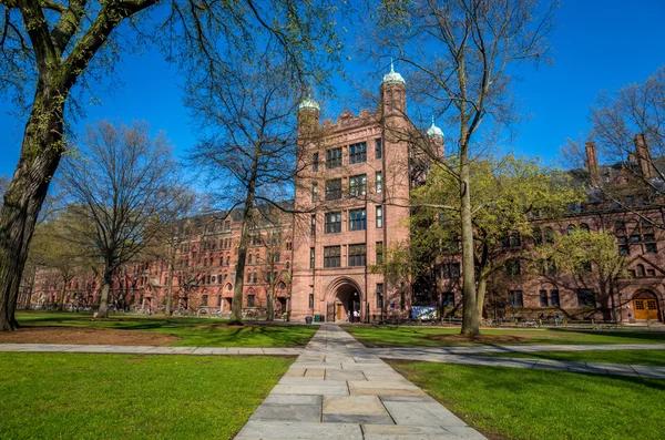 Yale universiteitsgebouwen in voorjaar blauwe hemel — Stockfoto