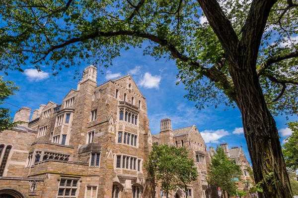 Bâtiments universitaires de Yale en été ciel bleu à New Haven, CT US — Photo