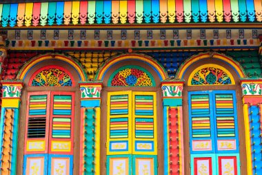 Facade of the building in Little India, Singapore