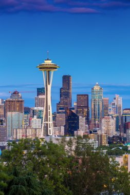Seattle manzarası alacakaranlıkta