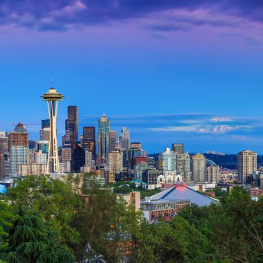 Seattle manzarası alacakaranlıkta