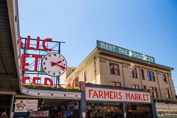 O Centro do Mercado Público Seattle — Fotografia de Stock