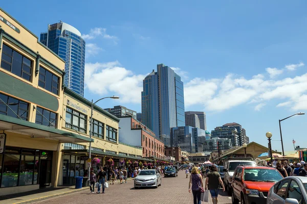 O Centro do Mercado Público Seattle — Fotografia de Stock