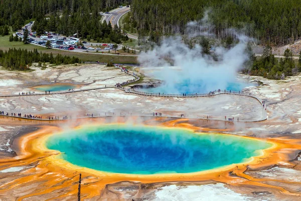 Yellowstone grand prismatic spring — Stock Photo, Image