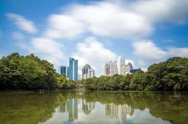 Skyline and reflections of midtown Atlanta, Georgia  clipart
