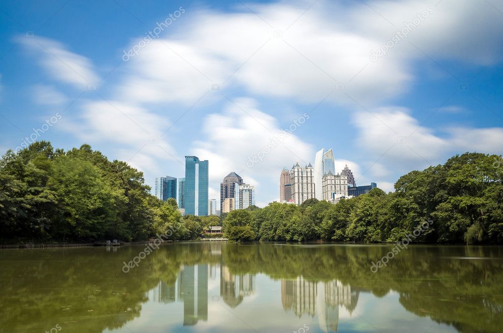 Skyline and reflections of midtown Atlanta, Georgia 