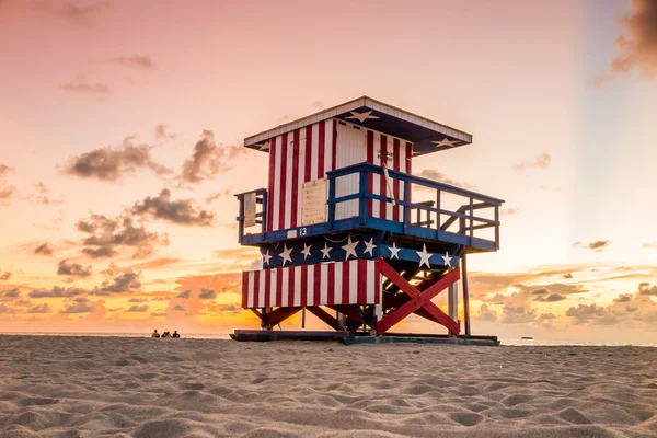 Lifeguard Tower a South Beach, Miami Beach, Florida — Foto Stock