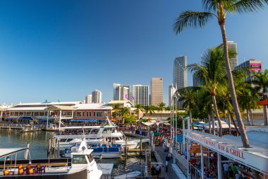 Görünümü Bayside Market ve Miami Marina 