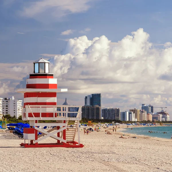 Lifeguard Tower in South Beach, Miami Beach, Florida — Stock Photo, Image