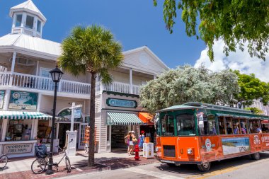 Key West, Florida şehir merkezinin görünümü
