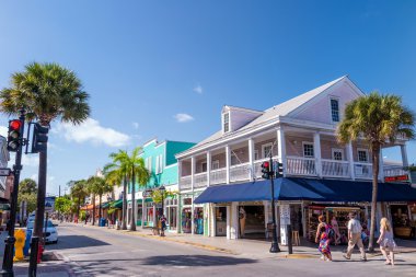 Key West, Florida şehir merkezinin görünümü