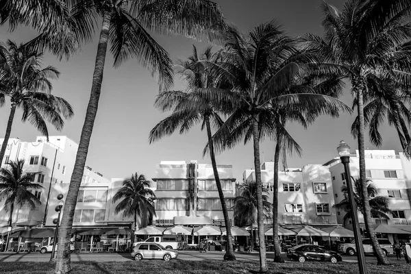 Miami Beach, Florida hotels en restaurants bij avondschemering op oceaan — Stockfoto