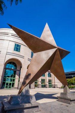 Texas Star Bob Bullock Texas devlet geçmiş Museu önünde