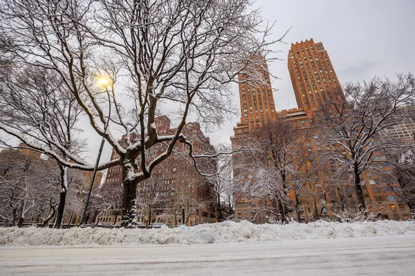 Central Park kar Strom Linus sonra — Stok fotoğraf
