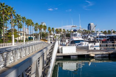 Long Beach Marina ve şehir manzarası, Long Beach, Ca