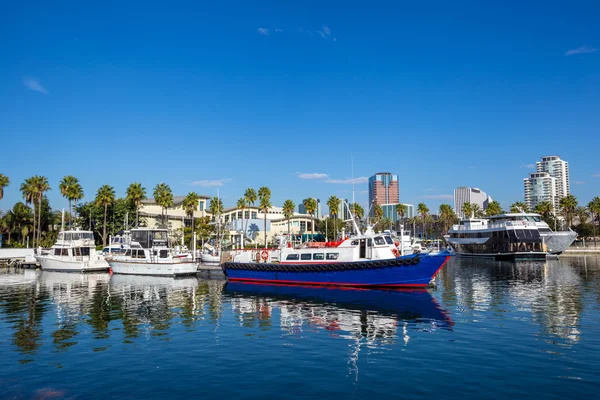 Long Beach Marina a městské panorama, Long Beach, Ca — Stock fotografie