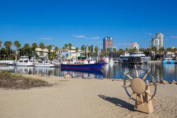 Long Beach Marina ve şehir manzarası, Long Beach, Ca — Stok fotoğraf