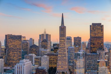 Güzel bir iş merkezi şehir San Francisco manzarası