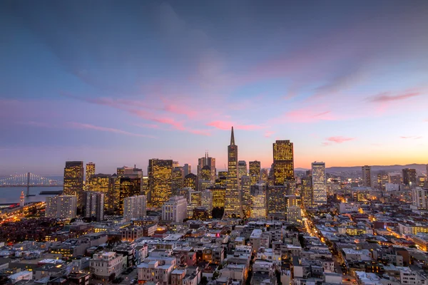 Centro di San Francisco al tramonto . — Foto Stock