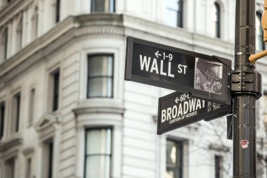new York Wall street işaret 