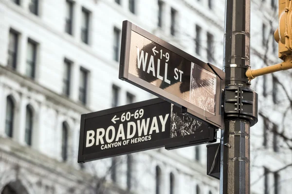 Wall Street Schild in New York — Stockfoto