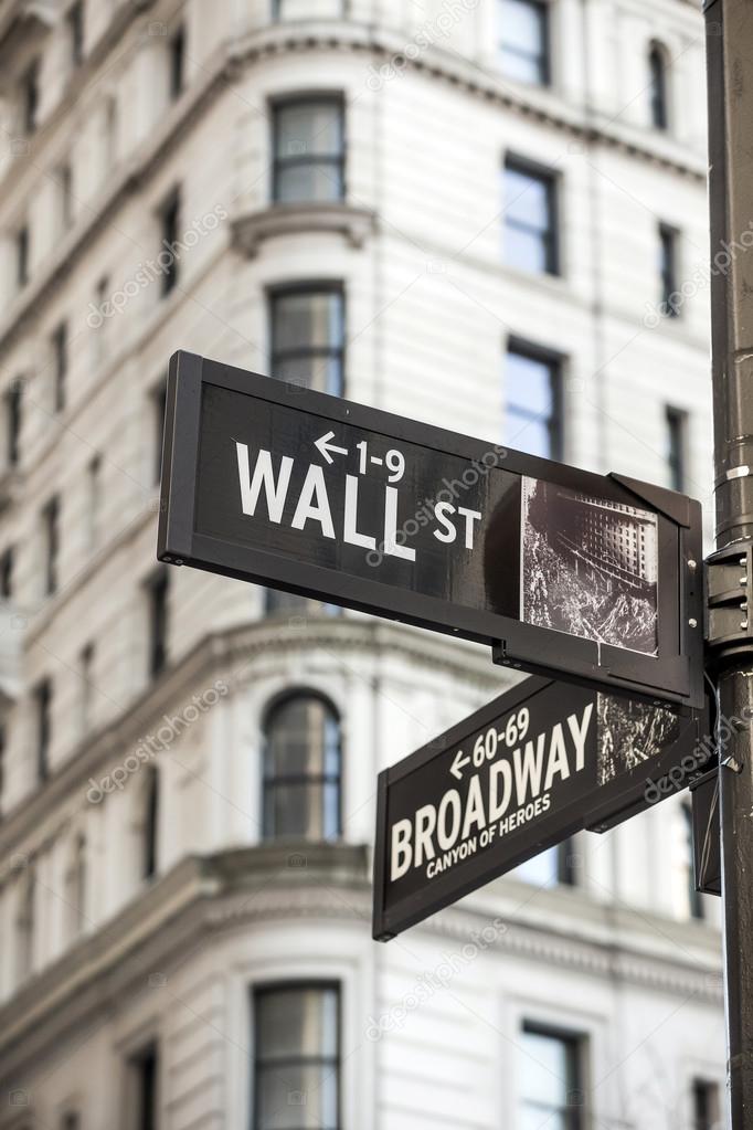 Wall street sign in New York 